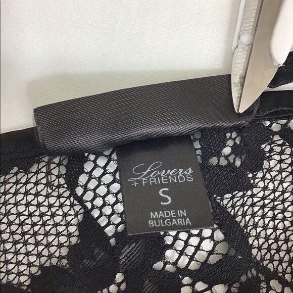 Lovers+Friends Black Mesh Second Nature Lace Body Suit Size S - Picture 10 of 12